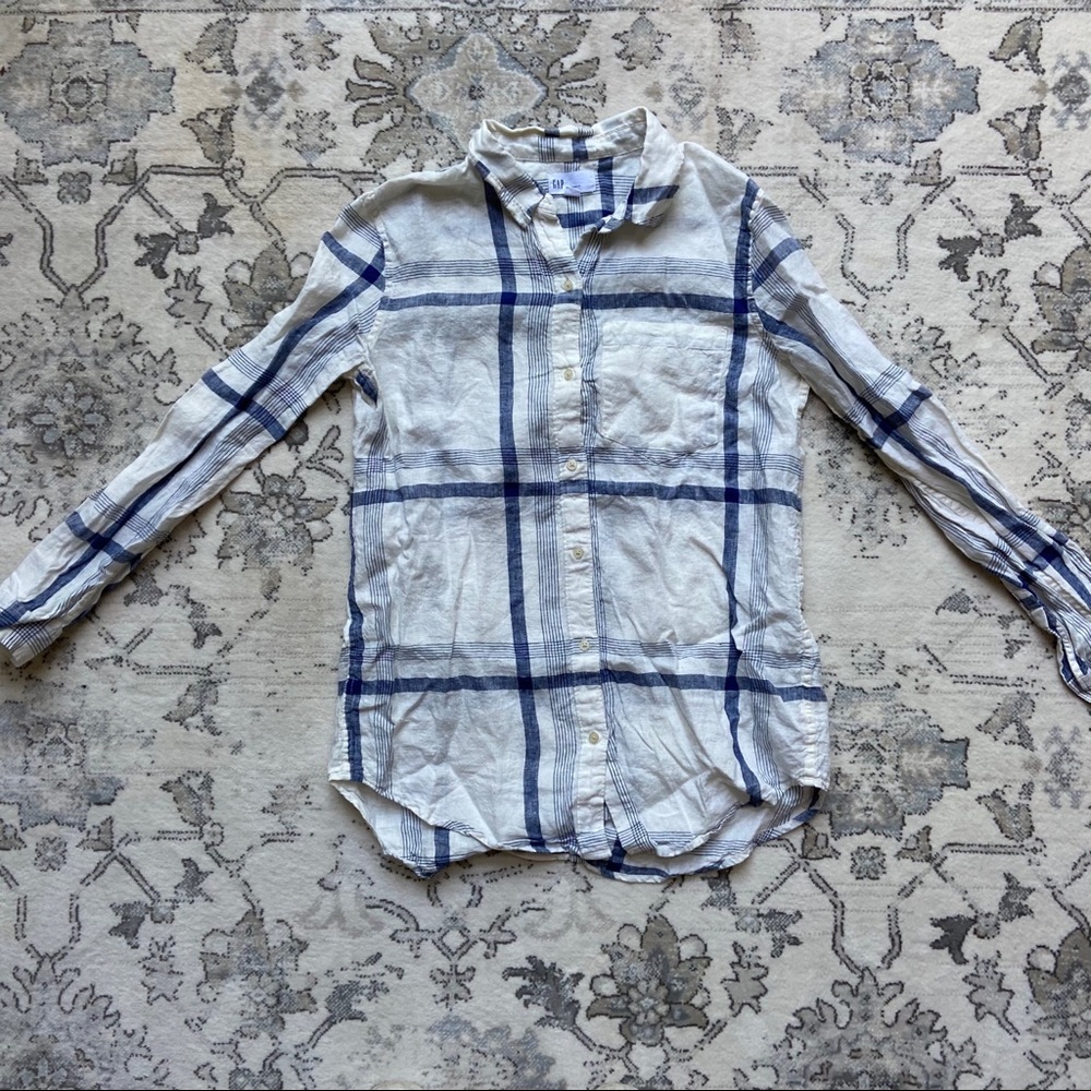 Gap Linen Boyfriend Pocket Shirt